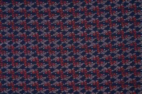 Scarf: Navy-Red Flowers