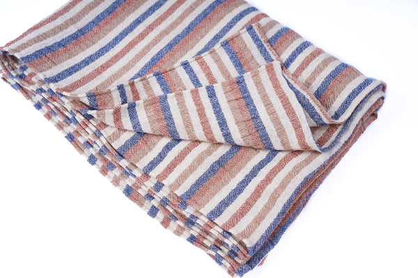 Scarf: Rust Stripes Cotton Crepe
