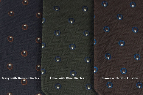 Brown with Blue Circles Bow Tie
