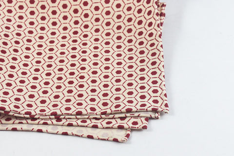 Scarf: Red-Cream Honeycombs