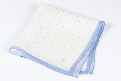 Blue Spots Linen Silk