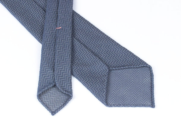 Steel Blue Sawtooth in Wool Silk