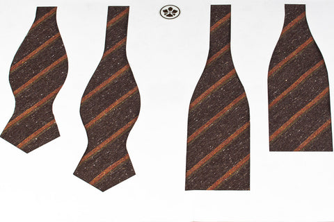 Brown-Orange Vintage Stripes Bow Tie