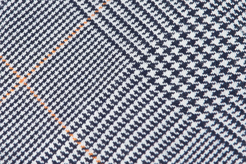 3 1/2" x 57" - Grey-Orange Glencheck Cashmere Silk (OOS)
