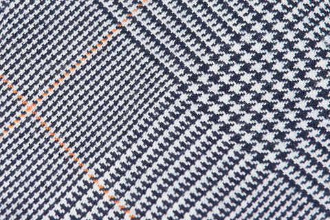 Grey-Orange Glencheck Cashmere Silk