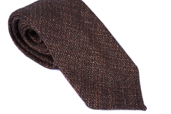 Brown Boucle Wool Silk