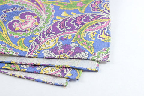 Light Blue Shantung Paisley