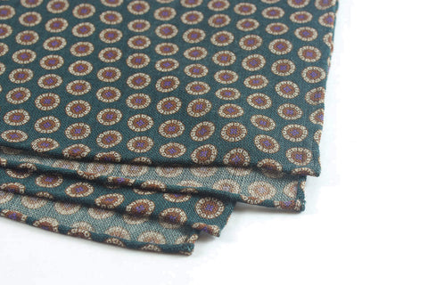 Scarf: Green Slanted Medallions