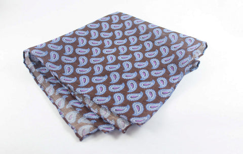 Scarf: Brown Mélange Wool Paisley