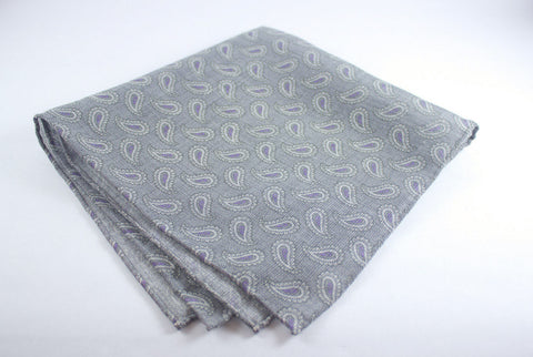 Grey Mélange Wool Paisley