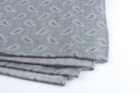 Grey Mélange Wool Paisley