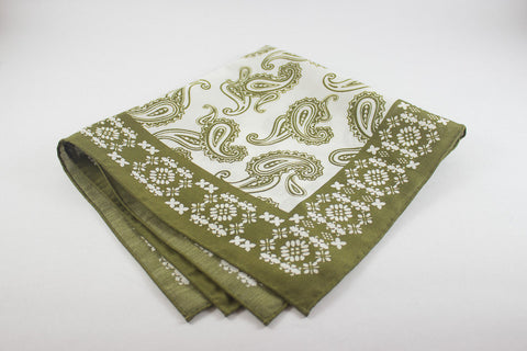 Olive Paisley in Cotton Silk