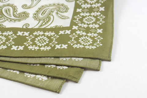 Olive Paisley in Cotton Silk