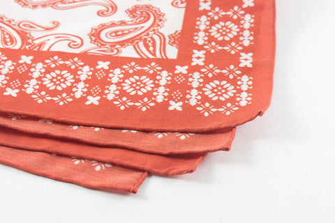 Orange Paisley in Cotton Silk