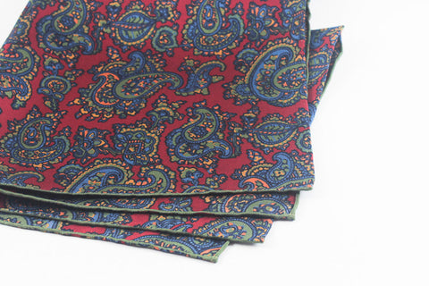 Olive-Red Medium Paisley