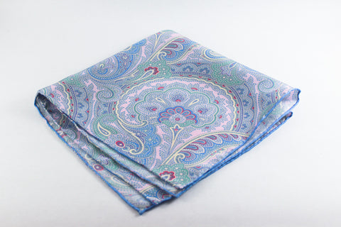 Blue-Pink Large Paisley