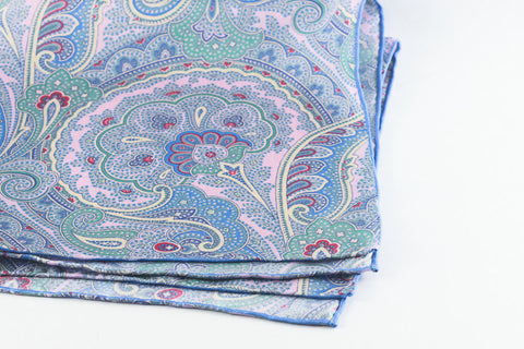 Blue-Pink Large Paisley