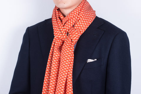 Scarf: Orange-Mint Flowers