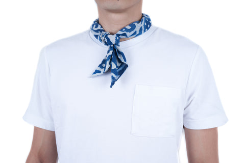 Blue Paisley Block Print Neckerchief