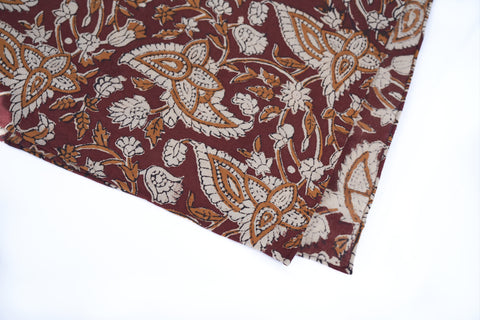 Rust-Orange Floral Block Print Neckerchief