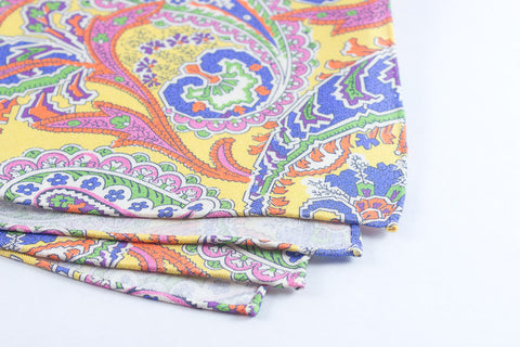 Yellow Shantung Paisley