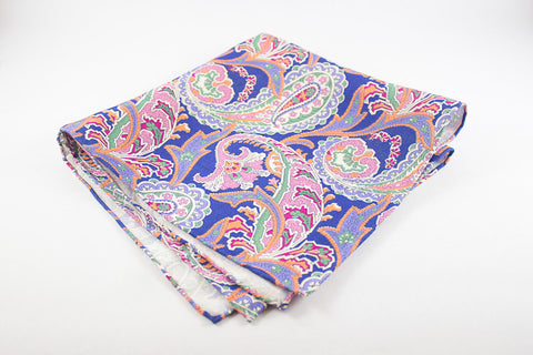 Royal Blue Shantung Paisley