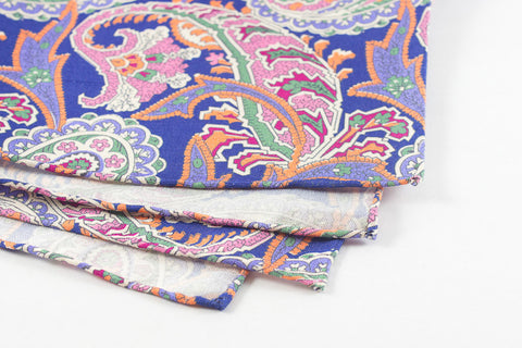 Royal Blue Shantung Paisley