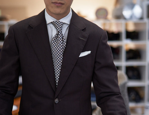 Navy-Brown Medium Houndstooth