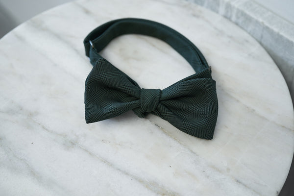 VBC Green Glencheck Wool/Mohair Bow Tie (last piece)