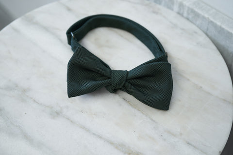 VBC Green Glencheck Wool/Mohair Bow Tie (last piece)