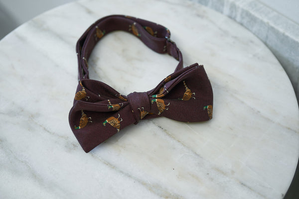 Burgundy Pheasants Bow Tie (OOS)