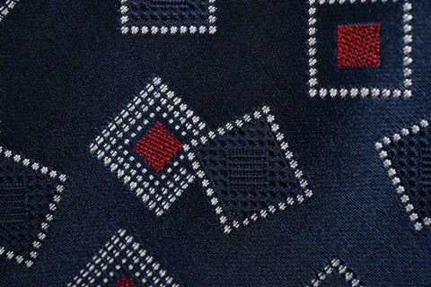 Navy White Red Squares