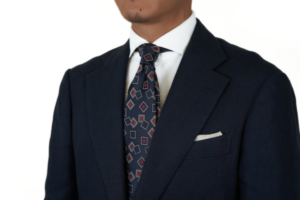 Navy White Red Squares