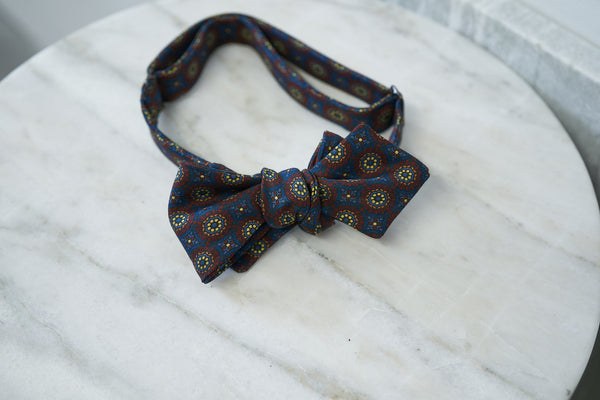 Maroon-Blue Flowers Bow Tie (last piece)