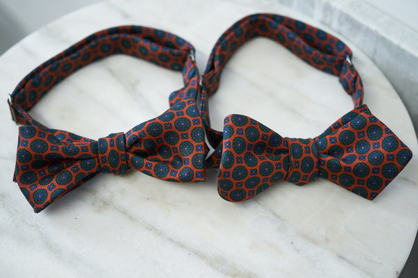 Orange-Green Flowers Bow Tie (only 1 piece in each style)