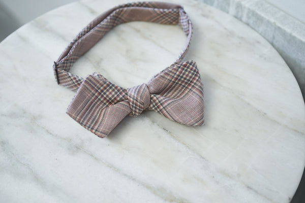 Pink-Grey Glencheck Bow Tie (only 1 piece in each style)