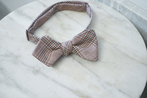 Pink-Grey Glencheck Bow Tie (last piece)