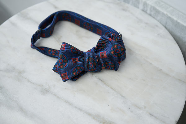 Navy Large Motif Ancient Madder Bow Tie (last piece)