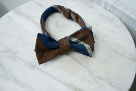 Brown-Blue Block Repp Bow Tie (last piece)