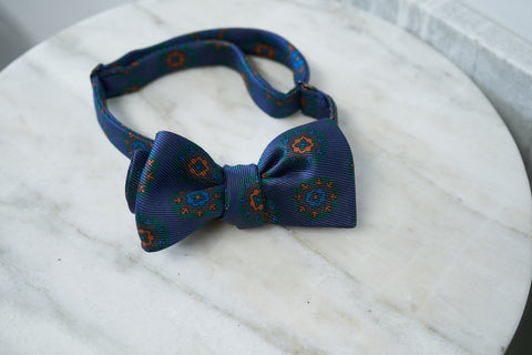 Blue Circles Ancient Madder Bow Tie (last piece)