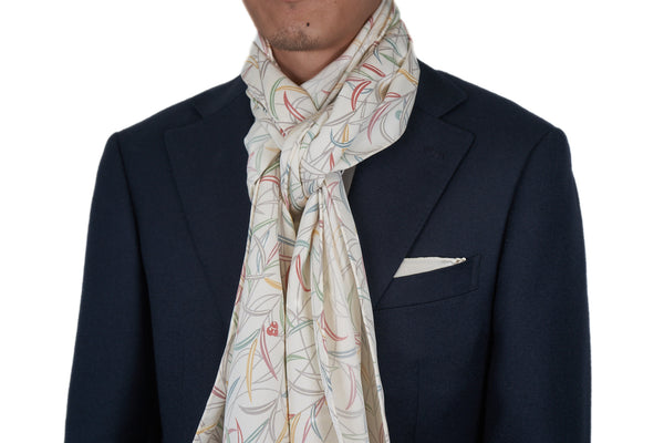 Scarf: Off-White Muted Leaves