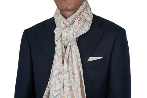 Scarf: Off-White Muted Leaves