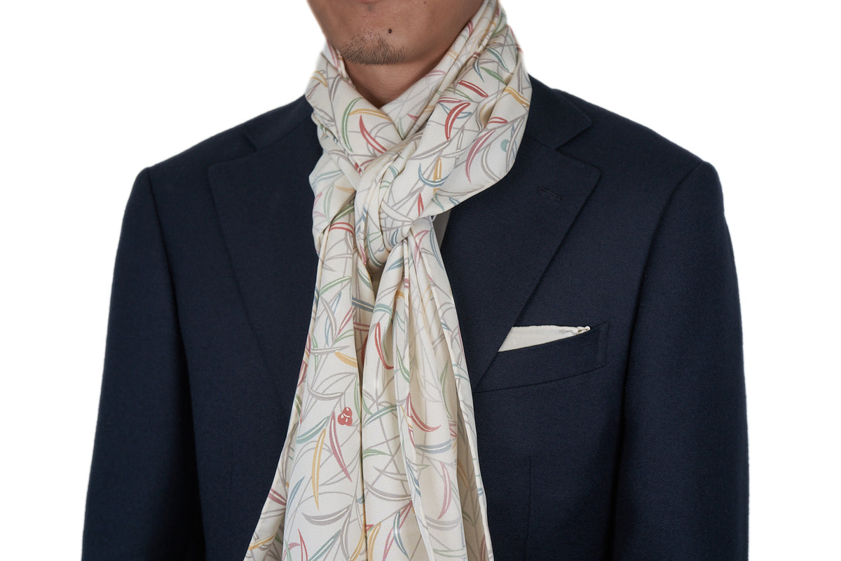 Scarf: Ivory Muted Leaves