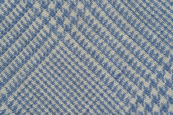 White-Blue Glencheck Bow Tie