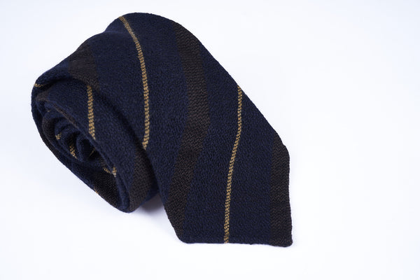 Navy-Brown Stripes in Wool