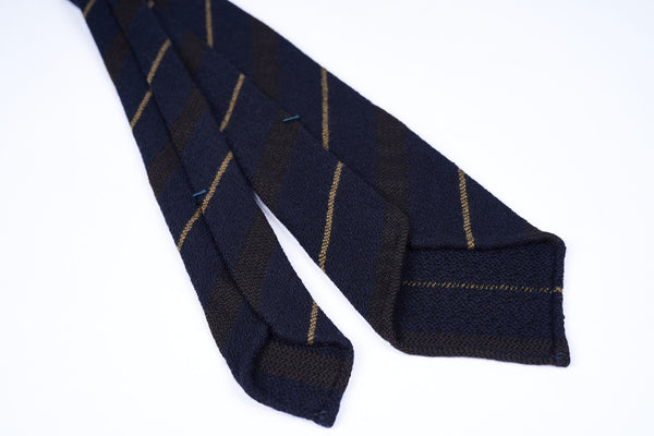 Navy-Brown Stripes in Wool