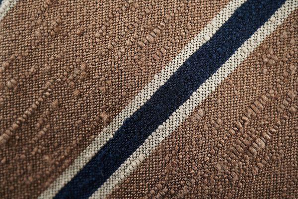 Latte Blue Striped Shantung