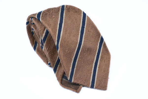 Latte Blue Striped Shantung