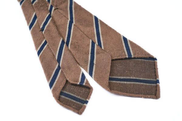 Latte Blue Striped Shantung