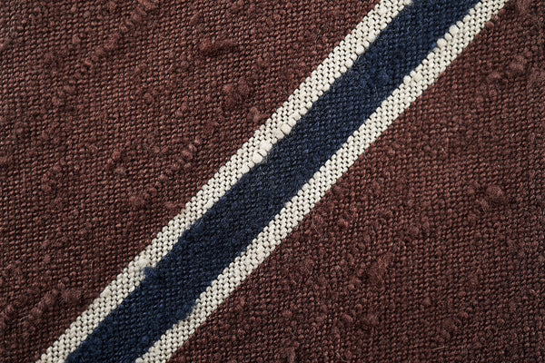 Chocolate Blue Striped Shantung
